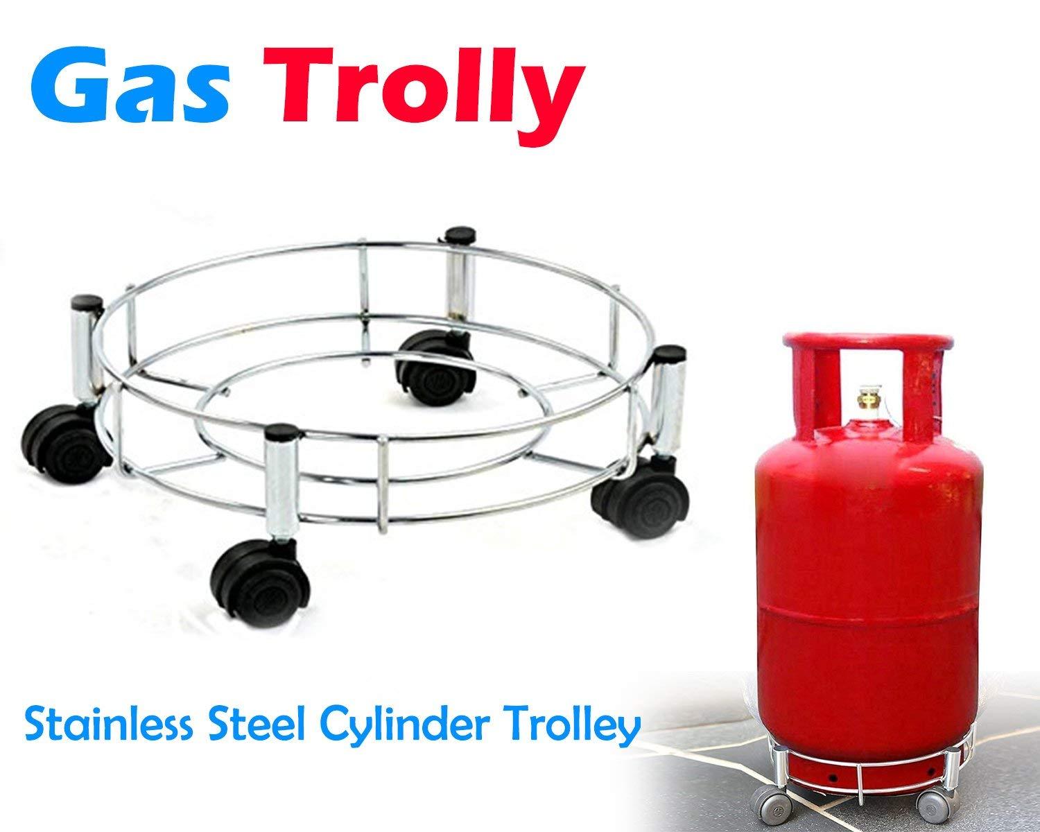 0118 Stainless Steel Gas Cylinder Trolley - SkyShopy 0118 Stainless Steel Gas Cylinder Trolley - SkyShopy